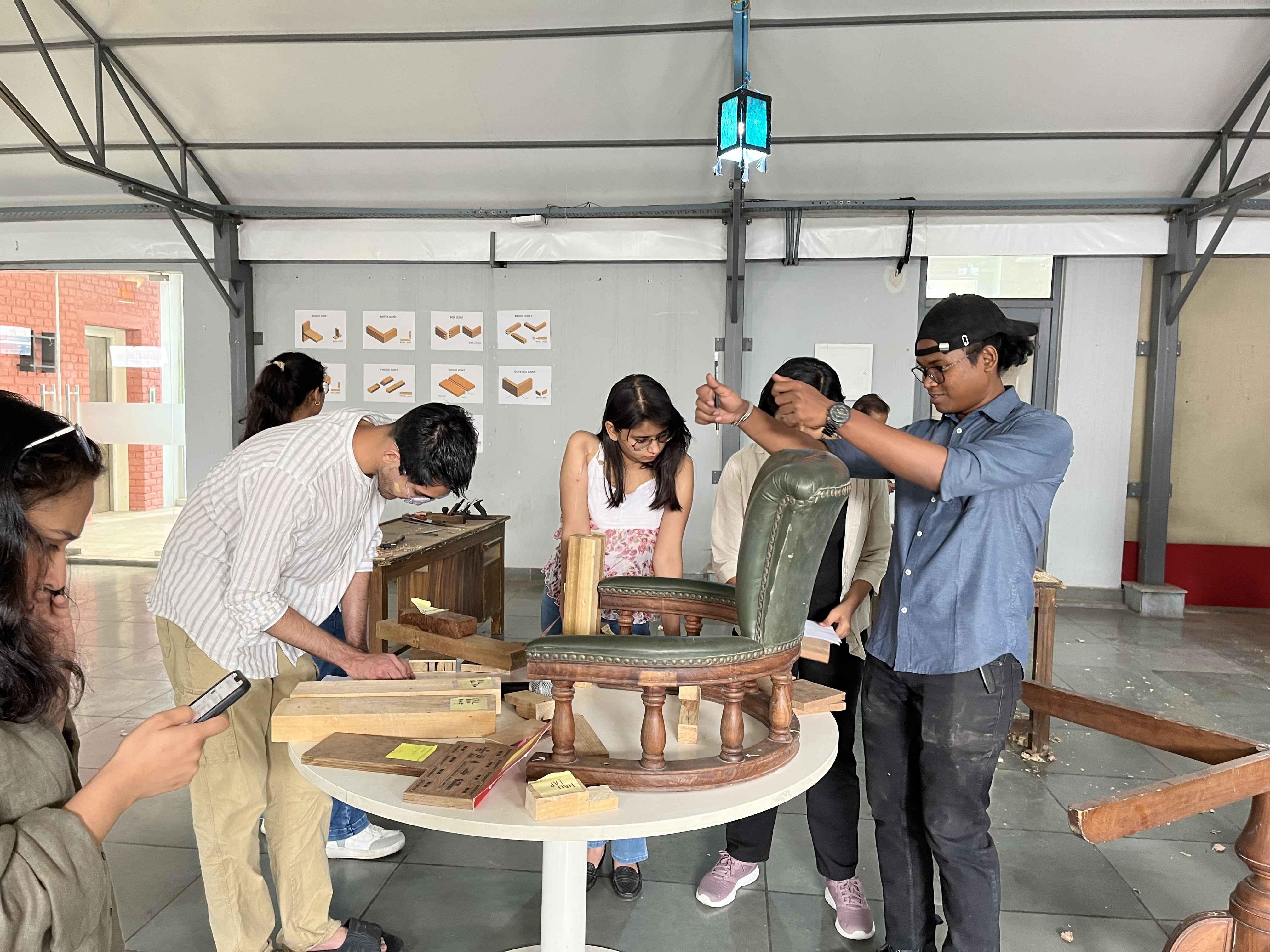 École Intuit Lab French Institute of Design, Digital & Strategy New Delhi Woodworking Workshop 20th April_24 photo 4