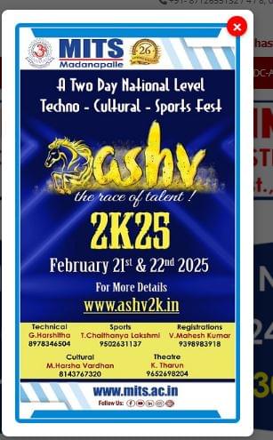 MITS Madanapalle Two Day National level Techno- cultural  - sport fest photo 1
