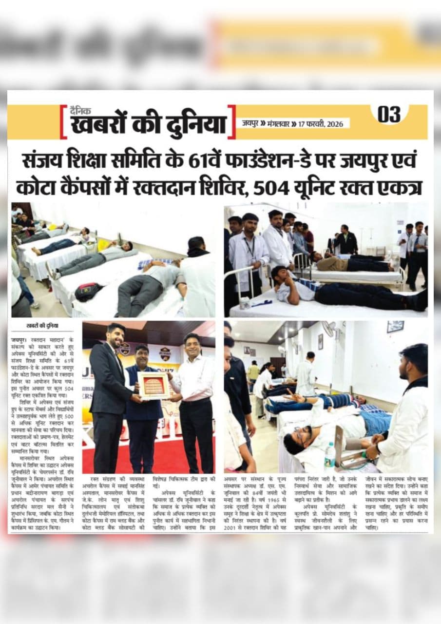 Apex University Jaipur Blood donation photo 13