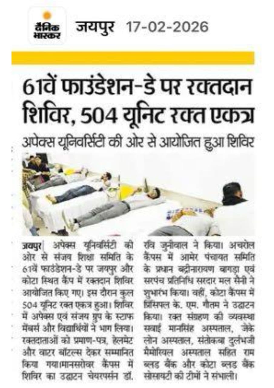 Apex University Jaipur Blood donation photo 16