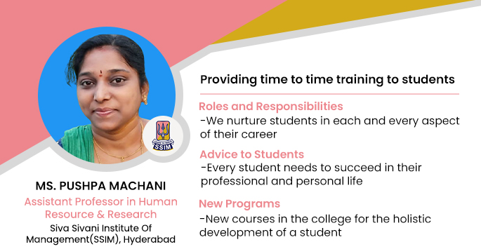 Siva Sivani Institute Of Management: Ms. Pushpa Machani, Ms. Pushpa Machani