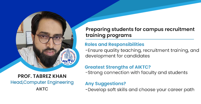 AIKTC: Prof. Tabrez Khan, Head, Computer Engineering