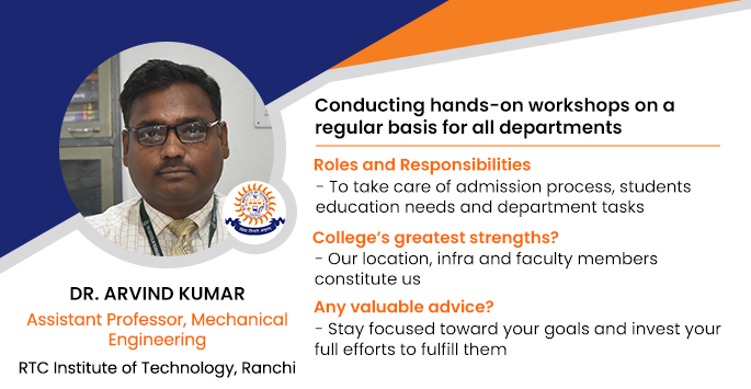 RTC Institute of Technology, Ranchi: Dr. Arvind Kumar, Assistant ...