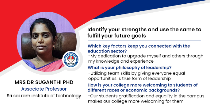 Sri Sai Ram Institute of Technology: Mrs Dr Suganthi, Associate Professor