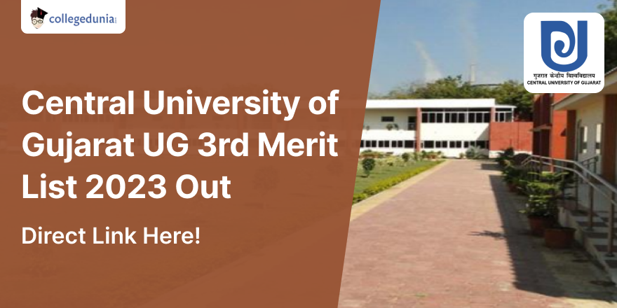 Central University of Gujarat UG 3rd Merit List 2023 Out for 4 Year BA ...