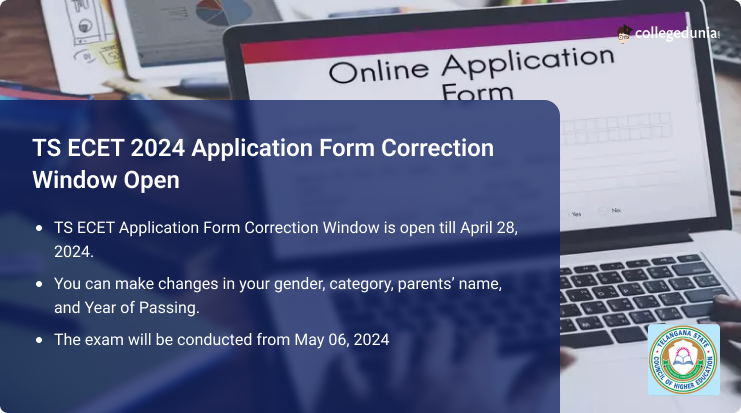 TS ECET 2024 Application Form Correction Window Open @ecet.tsche.ac.in