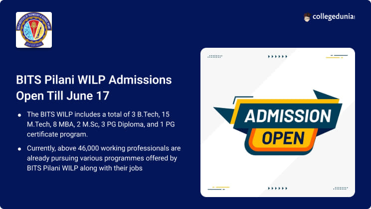 BITS Admission 2024 Open for BTech, MTech, MBA, MSc, Diploma ...