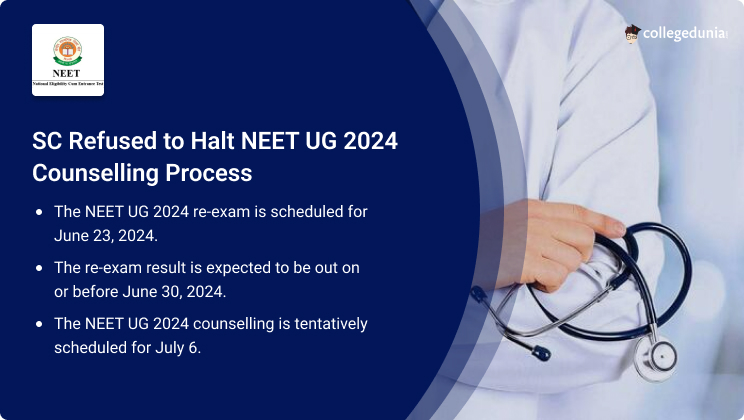 NEET UG 2024: SC Denies Stay Order on NEET Counselling, Re-test Result ...