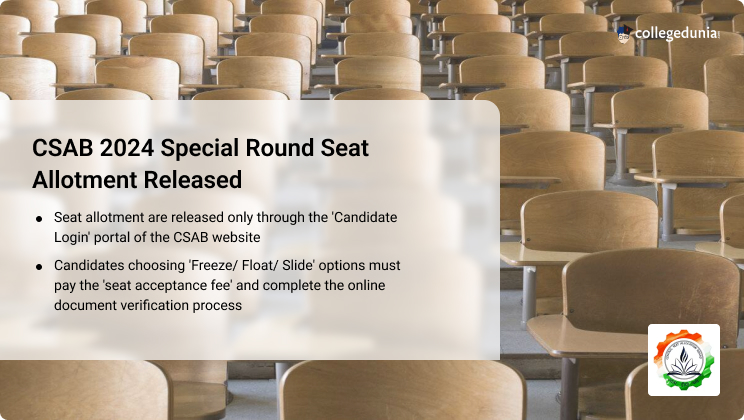 CSAB 2024 Special Round Counselling Seat Allotment Released; Get Direct ...
