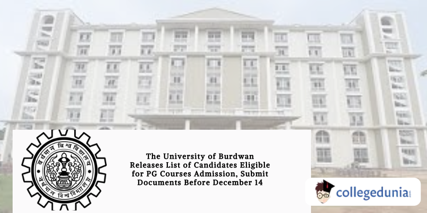 The University of Burdwan Releases List of Candidates Eligible for PG ...