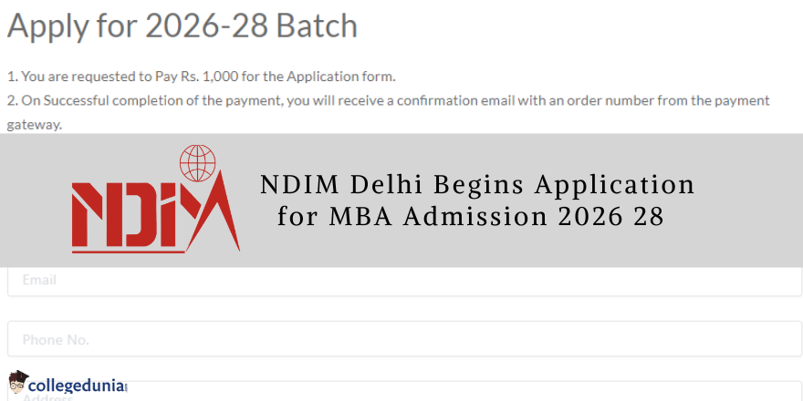 NDIM Delhi Begins Application for MBA Admission 2026-28; Apply Online ...