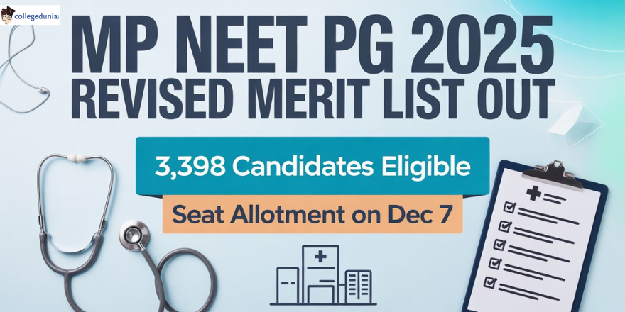 MP NEET PG 2025 Round 1 Revised Merit List Out; 3,398 Candidates ...