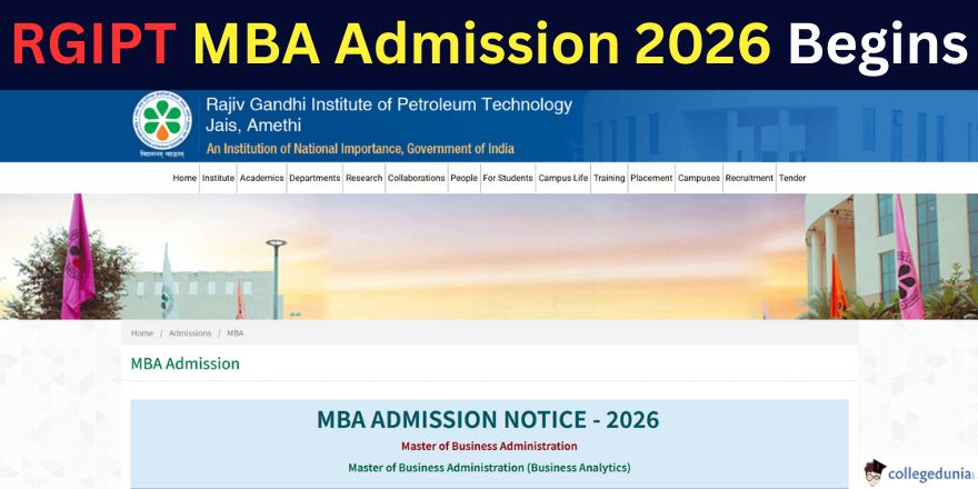 RGIPT MBA Admission 2026 Begins, Apply by March 6 at rgipt.ac.in; Get ...