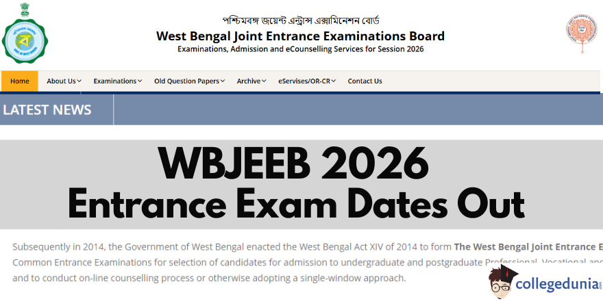 WBJEEB Releases Entrance Exam Schedule 2026 @wbjeeb.nic.in; Check WBJEE ...