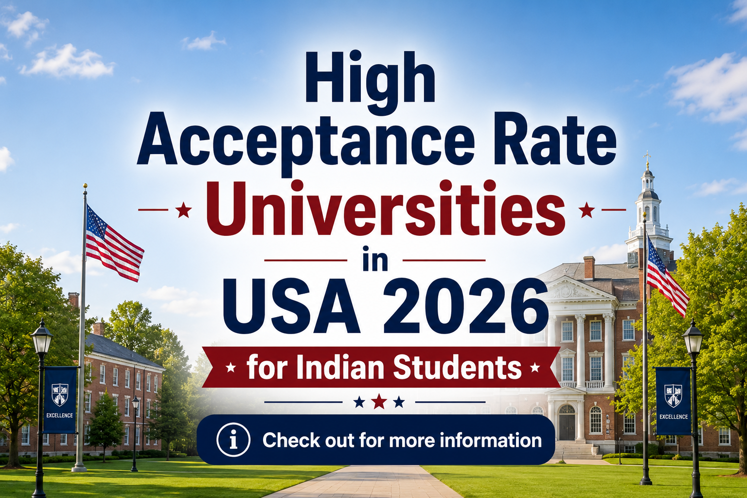 High Acceptance Rate Universities in USA 2026 for Indian Students