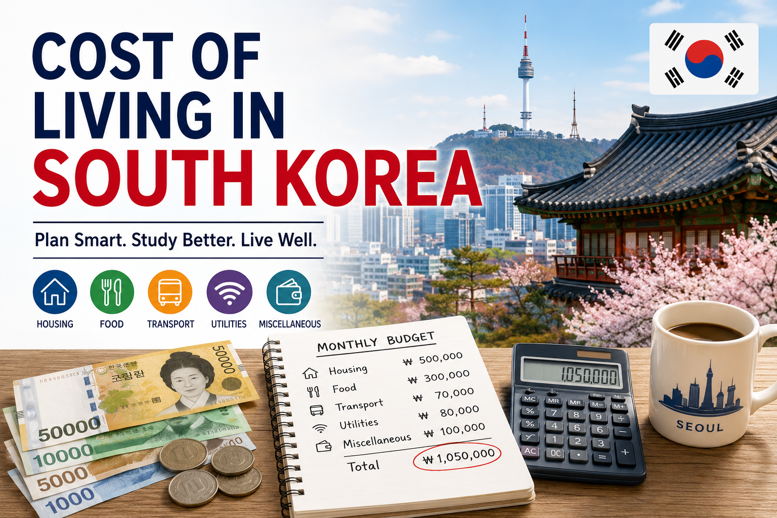 Cost of Living in South Korea for Indian Students 2026