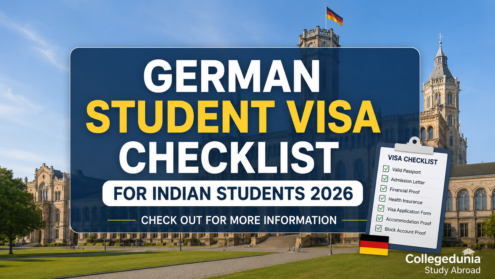 Validity Checklist Test German Student Visa Checklist for Indian Students 2026