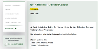 TISS Guwahati to Conduct Spot Admissions for BA Social Sciences on October 6; Check Details Here