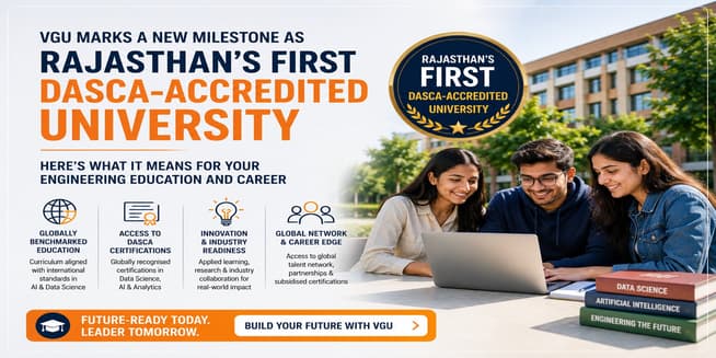 VGU Jaipur Becomes Rajasthan’s First DASCA-Accredited University