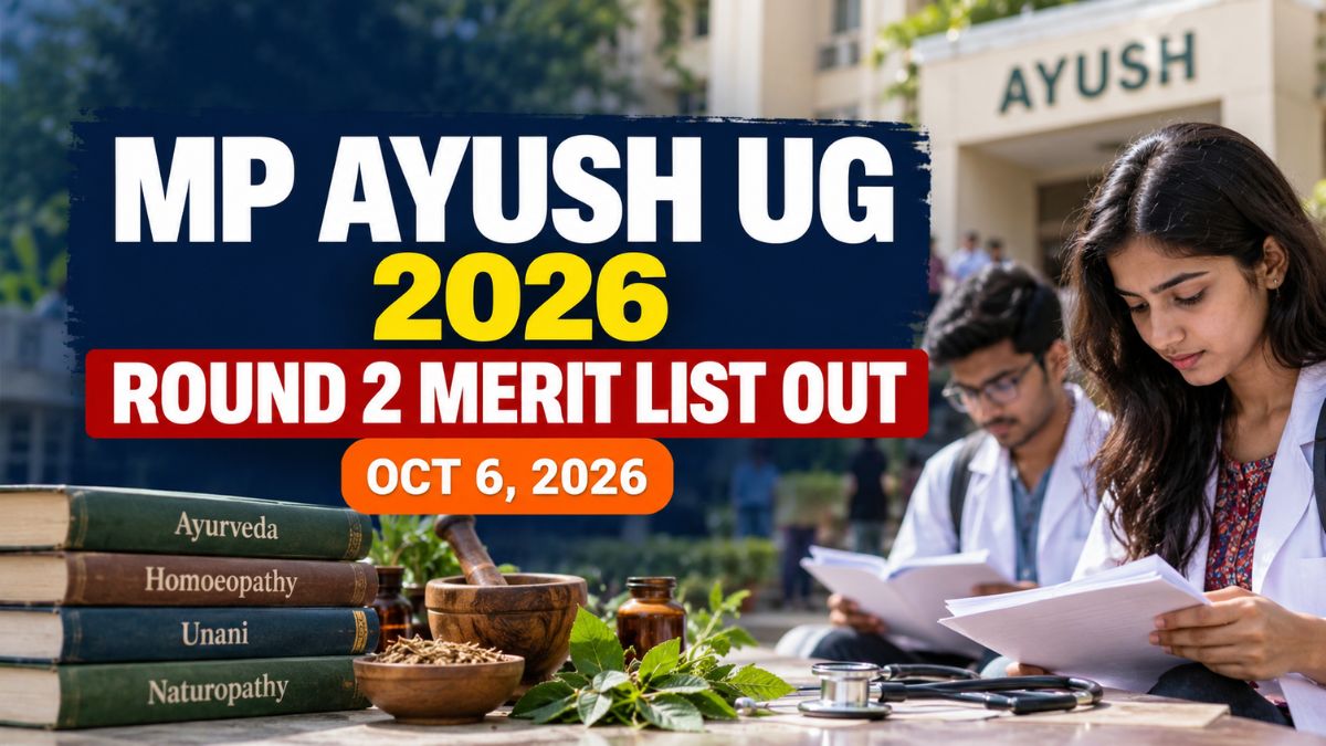MP AYUSH UG Round 2 Merit List 2026 Out; Choice Filling From Oct 7