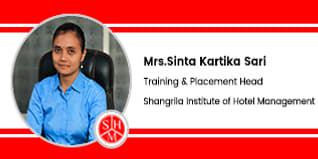 Mrs.Sinta Kartika Sari, Training and placement head at Shangrila Institute of Hotel Management, Vijayawada Andhra Pradesh