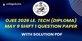 OJEE 2026 May 9 Shift 1 LE. Tech (Diploma) Question Paper with Solution PDF