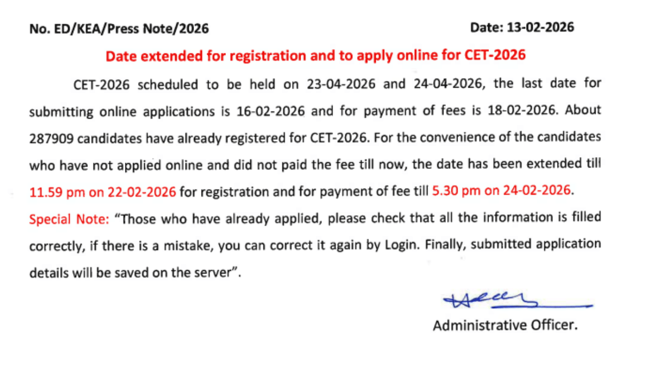 KCET 2026 @cetonline.karnataka.gov.in