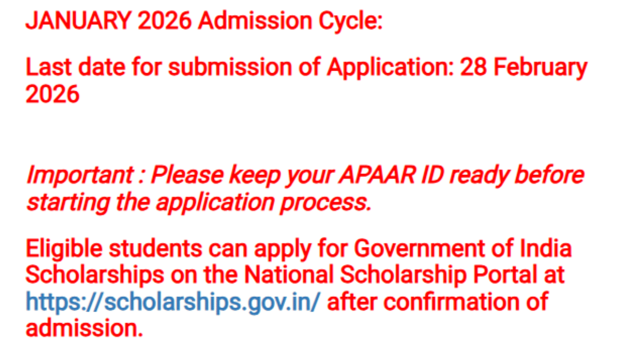  IGNOU January Session 2026 @ignouadmission.samarth.edu.in