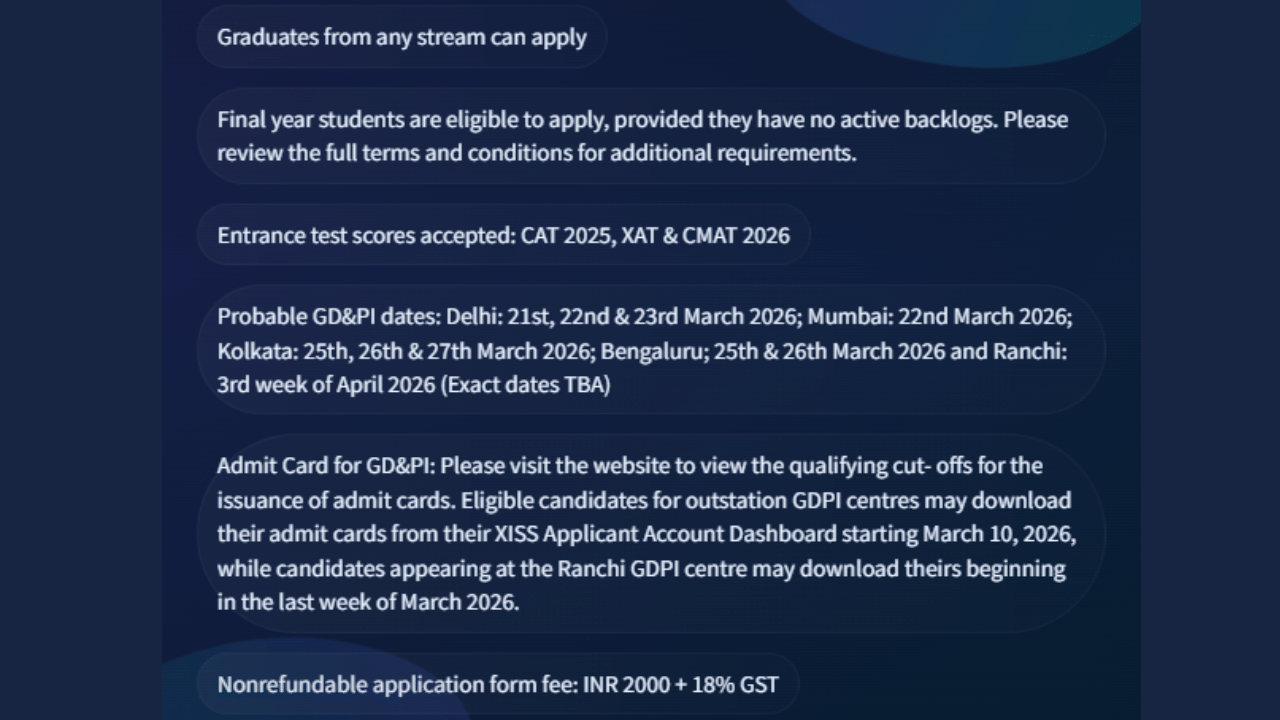  XISS Ranchi MBA Admission 2026 @xiss.ac.in