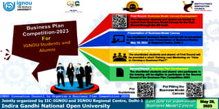 IGNOU Innovation Council to Organise a Business Plan Competition 2023 For Students & Alumni