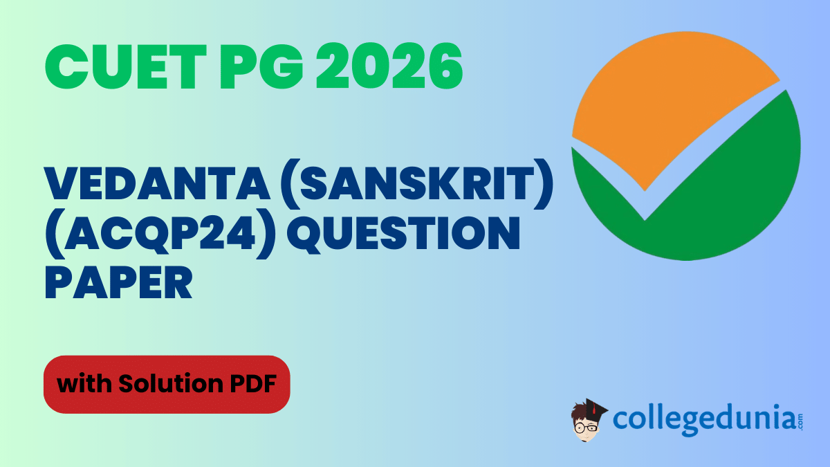 CUET PG 2026 Vedanta (Sanskrit) Question Paper with Solutions PDF