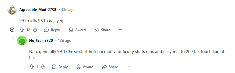 160 Marks in JEE Mains Percentile Reddit Discussion