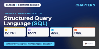 Class 12 Computer Science Chapter 9 SQL Handwritten Notes