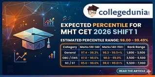 Expected Percentile for MHT CET April 13, 2026 Shift 1 — Score 130-150 Marks
