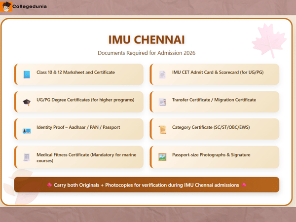 IMU CHENNAI DOCUMENTS REQUIRED