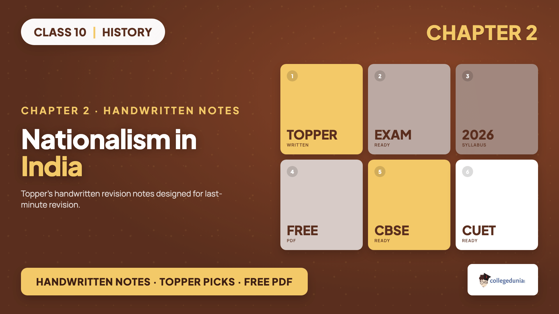 Class 10 History Chapter 2 Nationalism in India handwritten notes featured cover