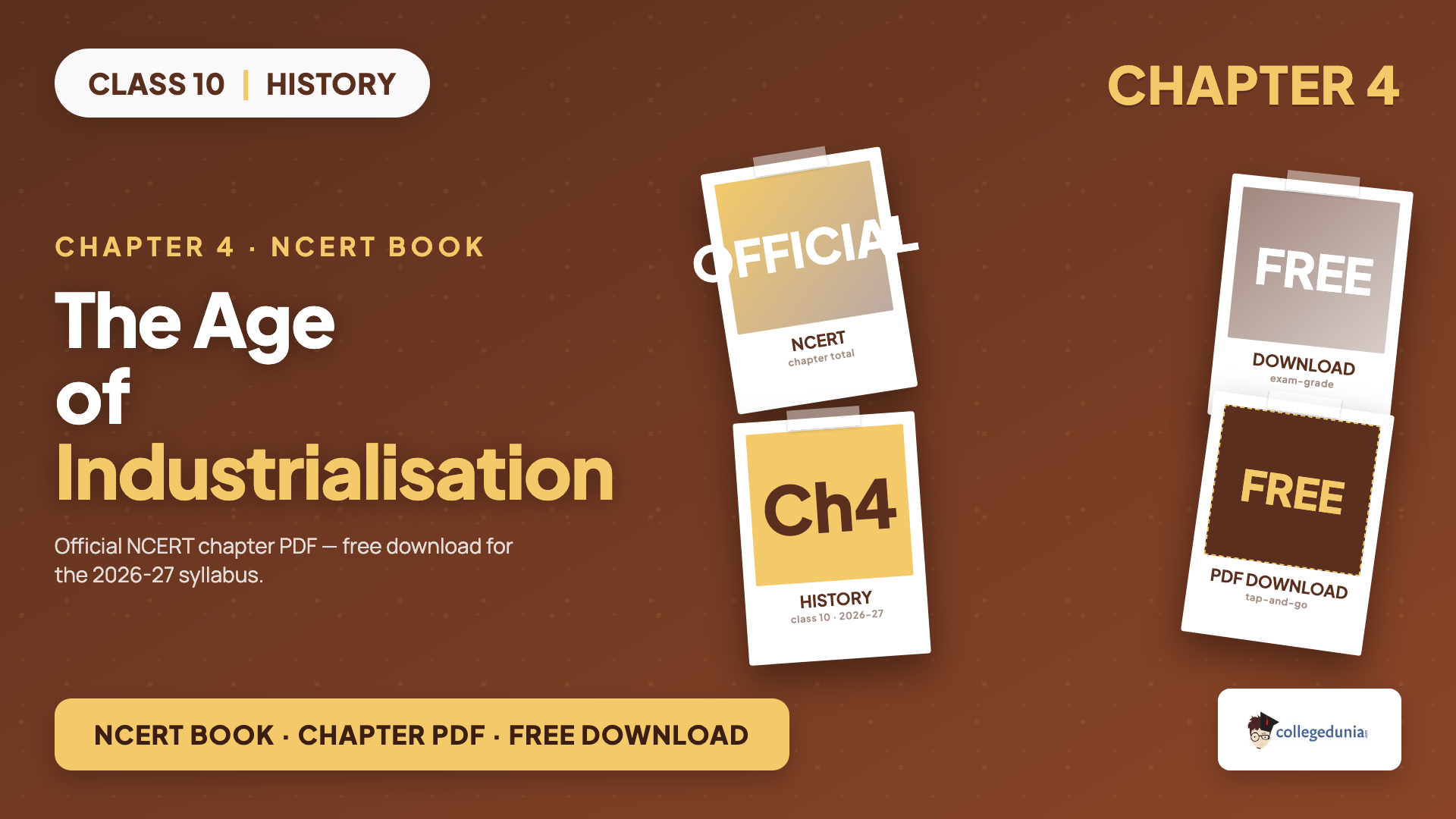 NCERT Class 10 History Chapter 4 The Age of Industrialisation book PDF download