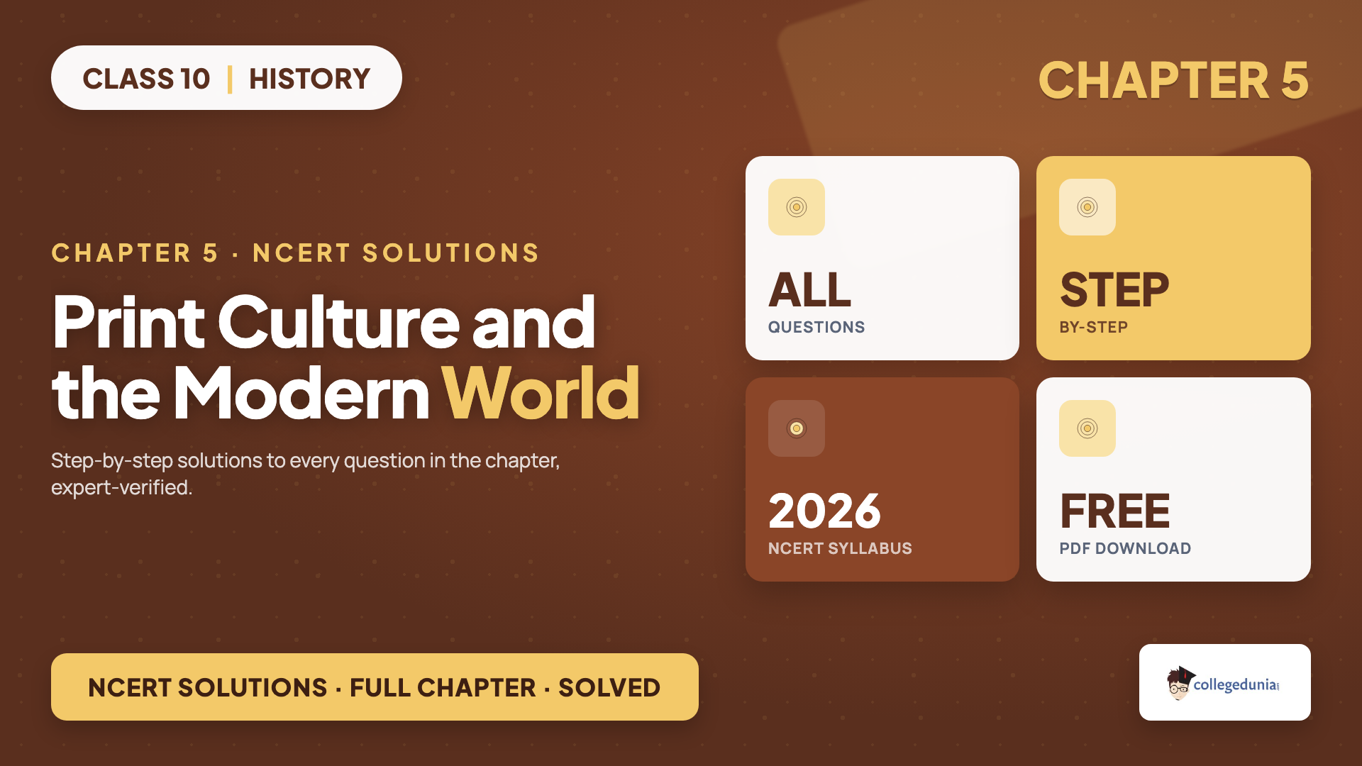 NCERT Solutions for Class 10 History Chapter 5 Print Culture and the Modern World featured cover image
