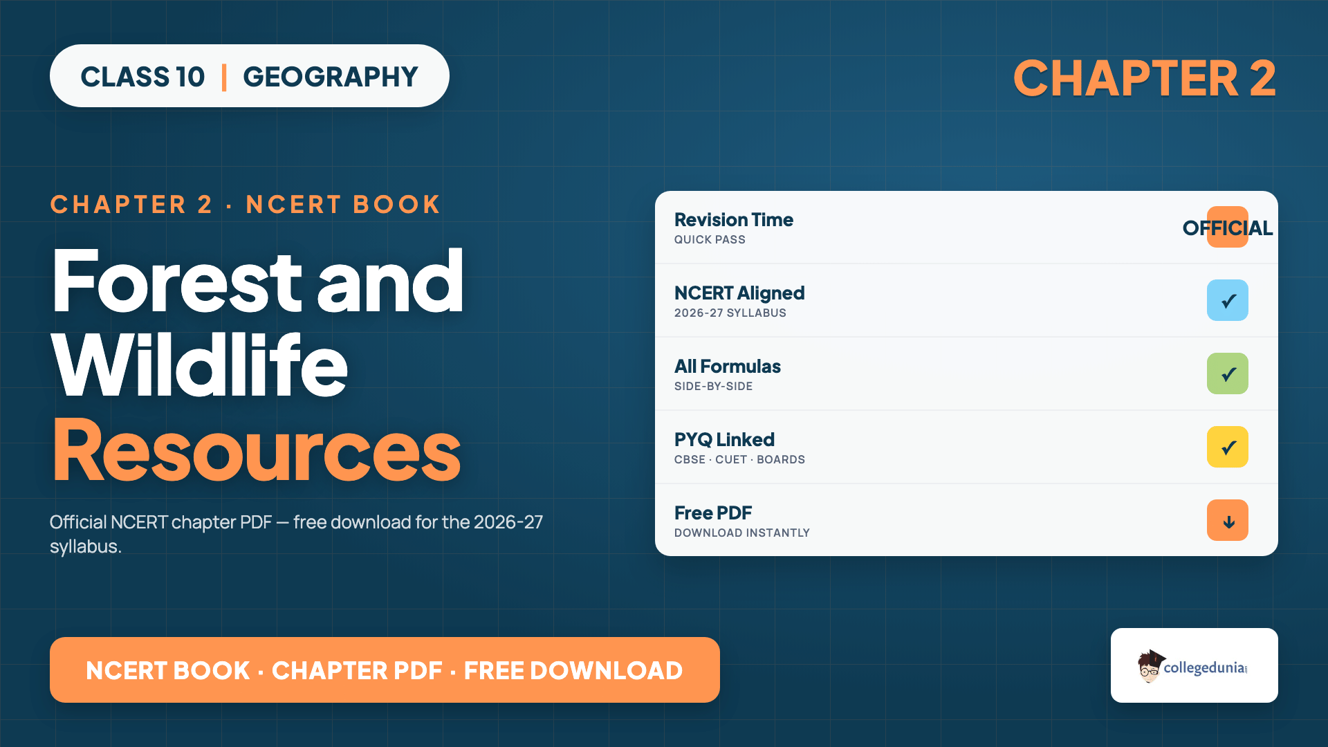 Forest and Wildlife Resources Class 10 Geography Chapter 2 NCERT Book PDF