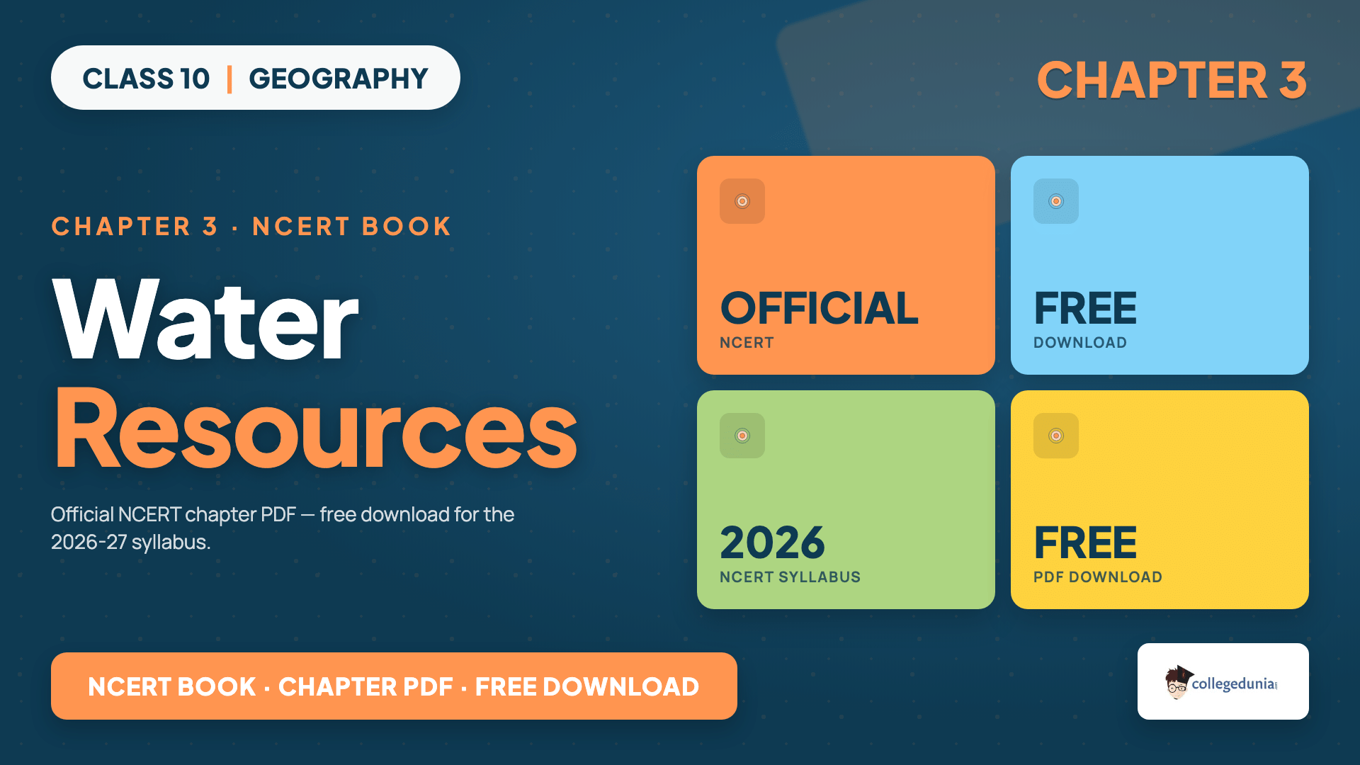 Water Resources Class 10 Geography Chapter 3 NCERT Book PDF