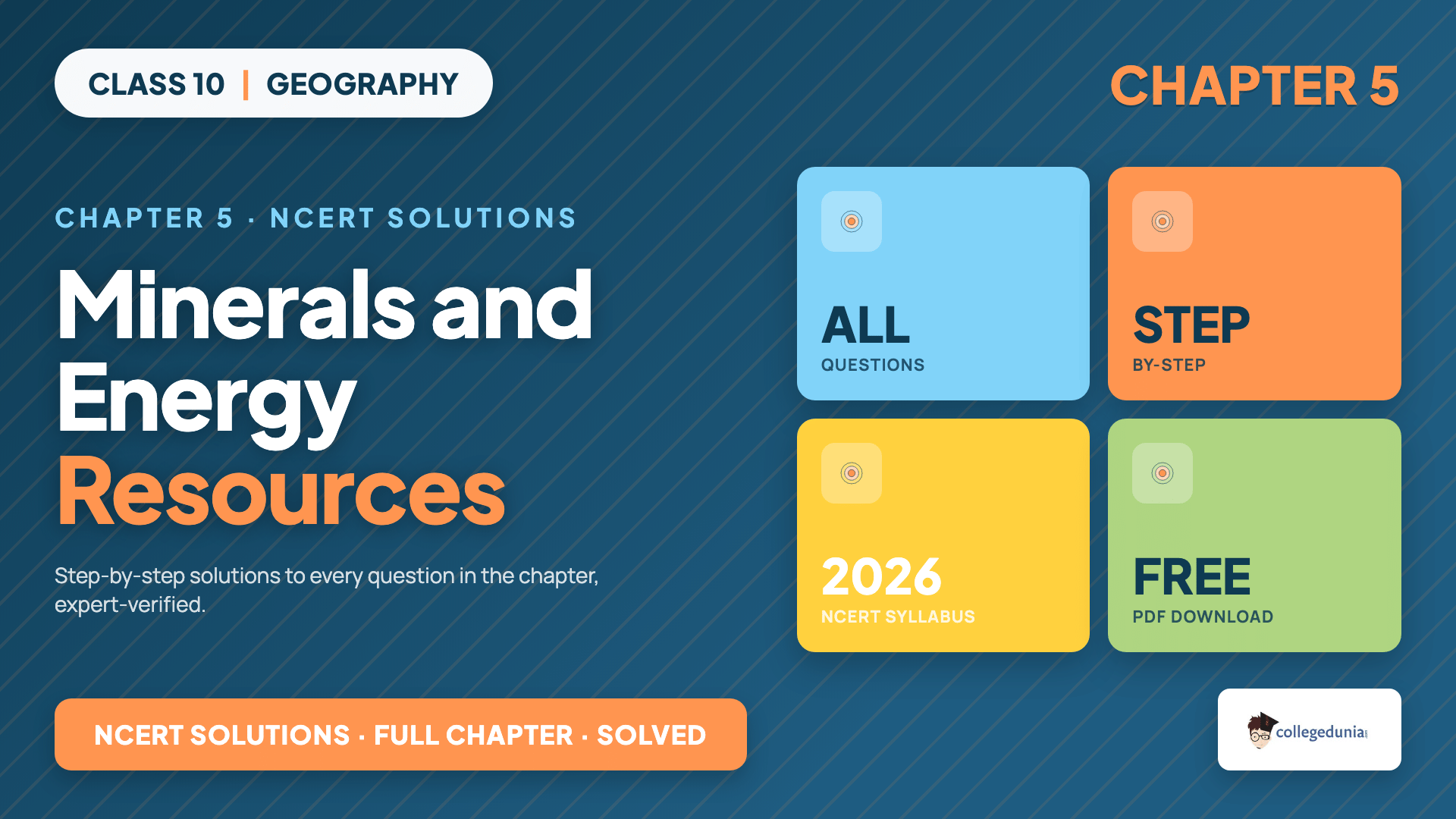 NCERT Solutions for Class 10 Geography Chapter 5 Minerals and Energy Resources featured cover image