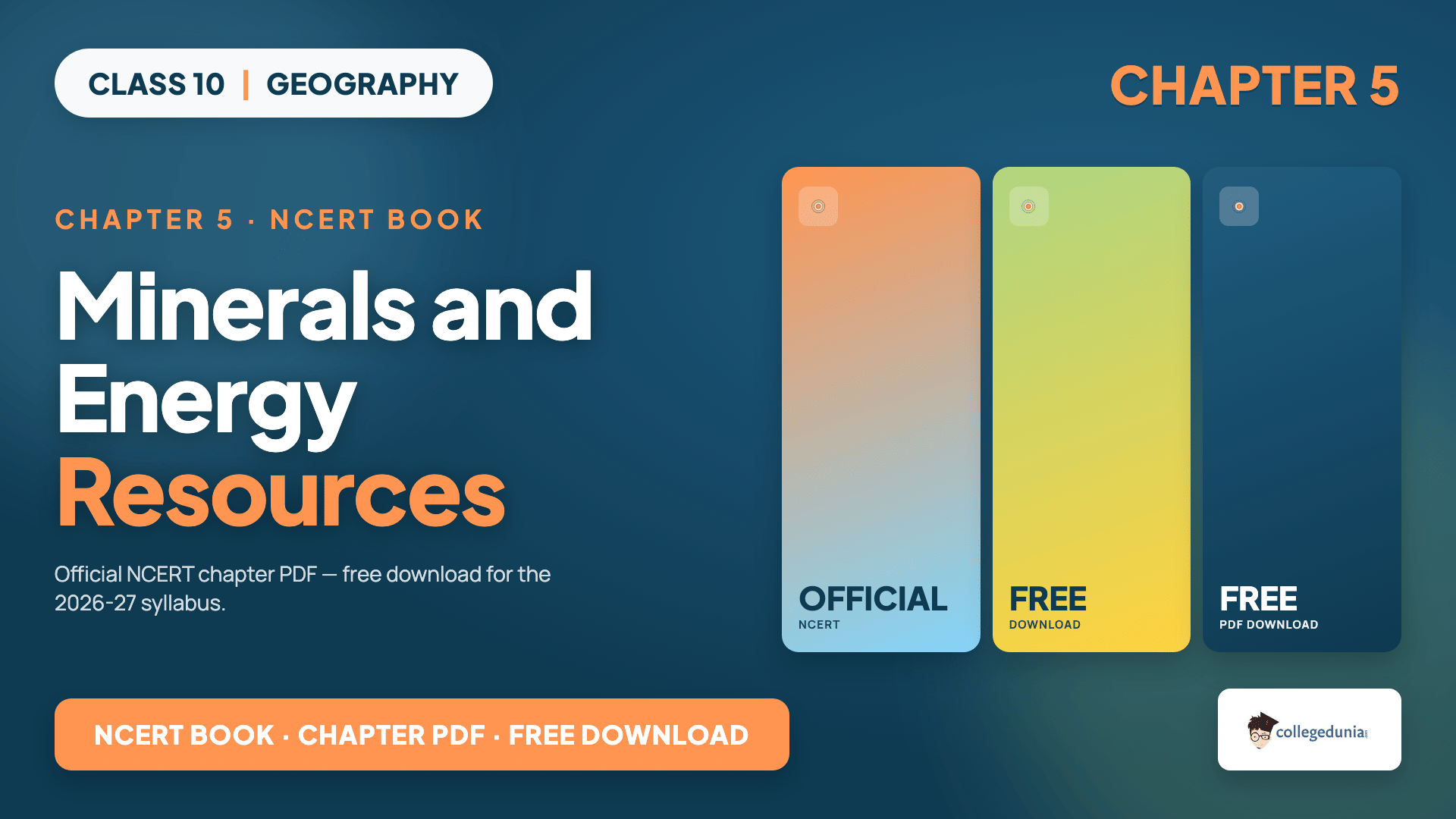 NCERT Class 10 Geography Book PDF Chapter 5 Minerals and Energy Resources - Free Download