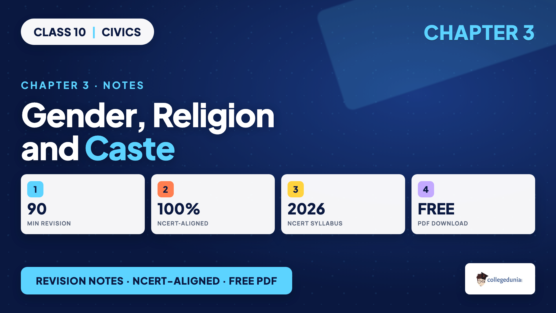 Gender caste and religion class 10 notes for Civics Democratic Politics II Chapter 3, based on the 2026-27 NCERT syllabus