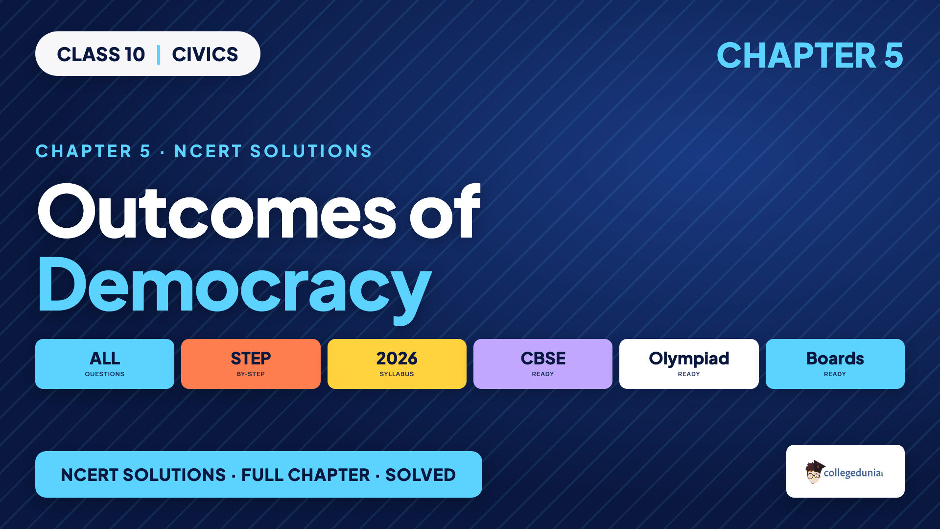 NCERT Solutions for Class 10 Civics Chapter 5 Outcomes of Democracy featured cover image