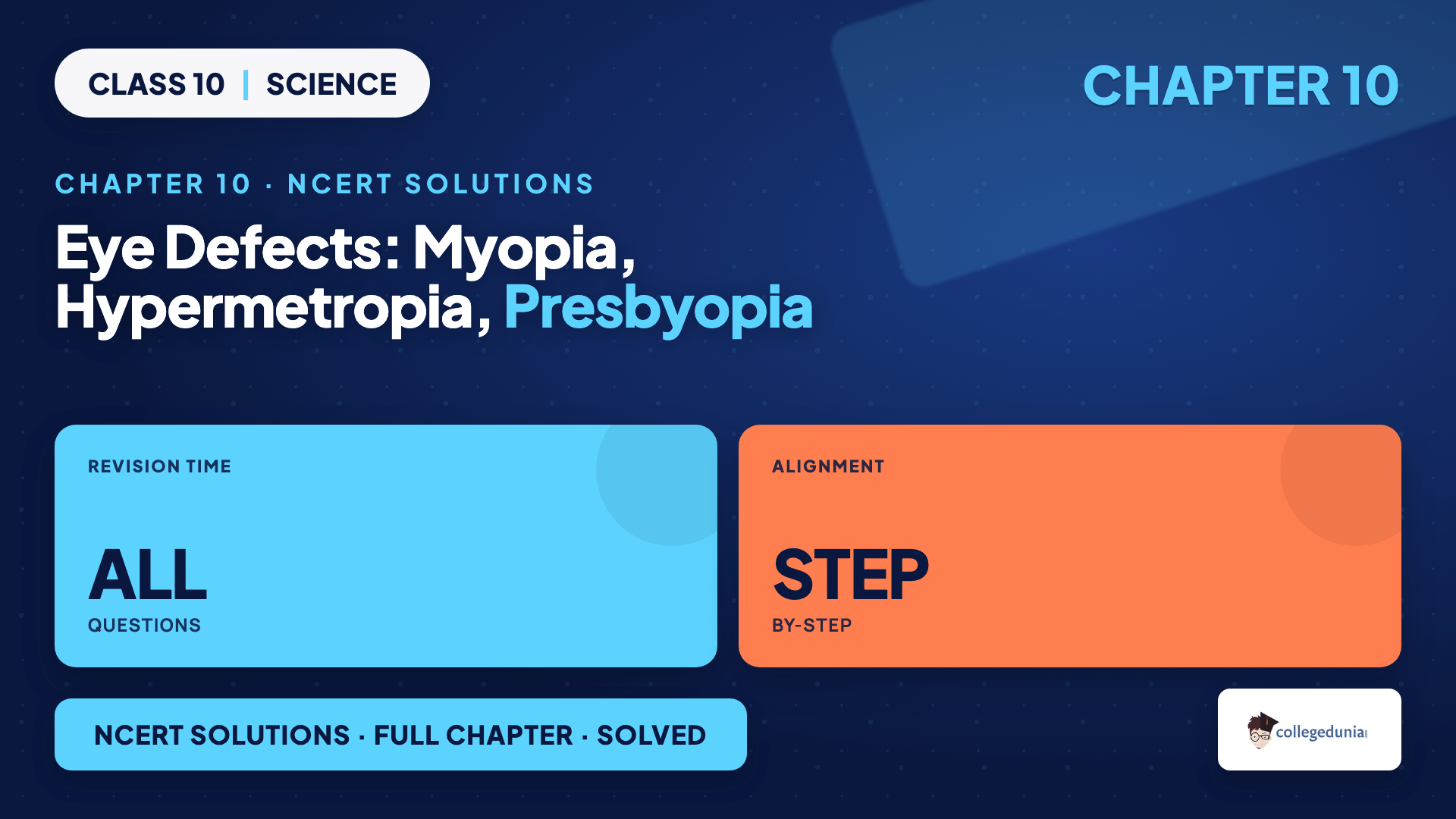 Myopia corrected by concave lens and hypermetropia corrected by convex lens for Class 10 Science Chapter 10