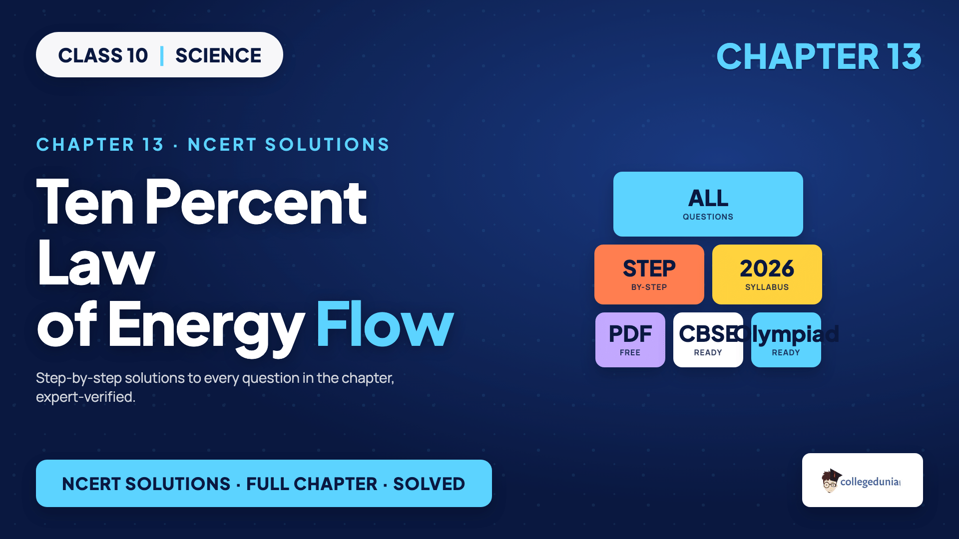 Ten percent law of energy flow through trophic levels for Class 10 Science Chapter 13 Our Environment