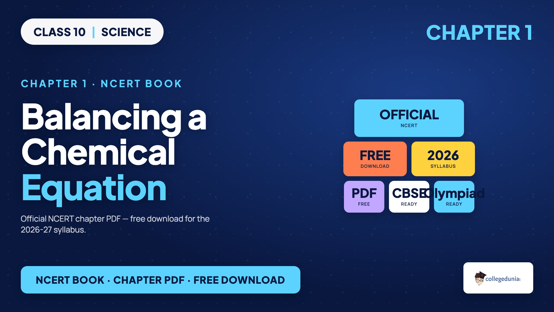Balancing a chemical equation step by step for Class 10 Science Chapter 1 NCERT Book