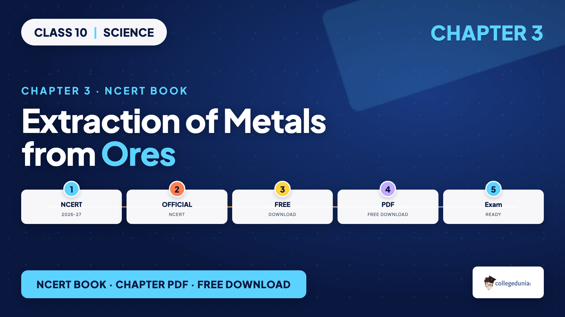 Steps in the extraction of metals from ores for Class 10 Science Chapter 3 NCERT Book