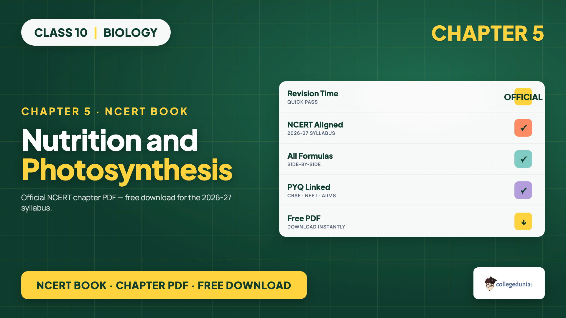 Nutrition and photosynthesis in Class 10 Science Chapter 5 Life Processes NCERT Book