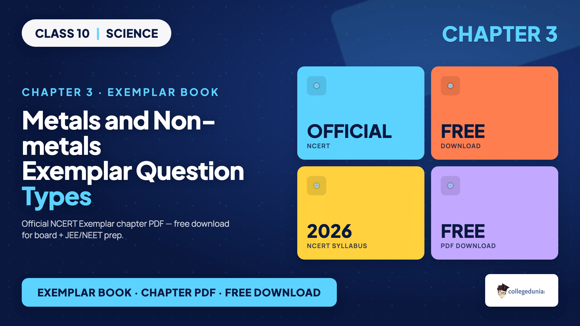 Question types in the NCERT Exemplar Class 10 Science Chapter 3